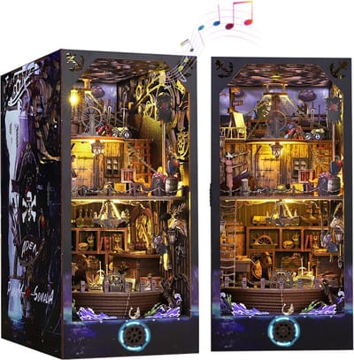 Bibliotheek Poppenhuis - Doe-het-zelf Miniatuur Huis met Licht en Muziek voor Volwassenen