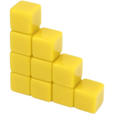 30 Stuks 16mm Dobbelsteen Set Zes Zijdige Blanco Dobbelstenen Beschrijfbare Kubussen Spel voor Wiskunde Onderwijs Geel yellow