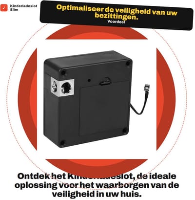 Dailygoods - Kinderladeslot - Slim Kastslot - Veiligheid voor Kinderen - Zwart - Elektronisch Slot - Beveiliging voor Laden en Kasten - Geschikt...