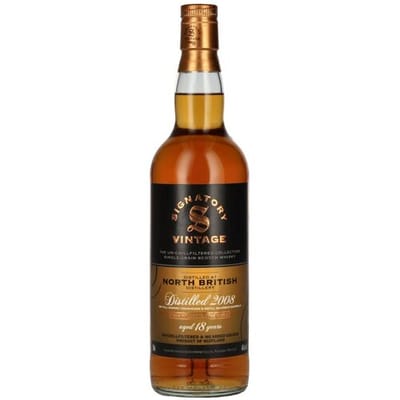 Ondertekenaar Vintage Signatory Vintage NORTH BRITISH 18 Years Old 1st Fill Sherry & Refill Bourbon Cask 2008 46% Vol. 0,7l