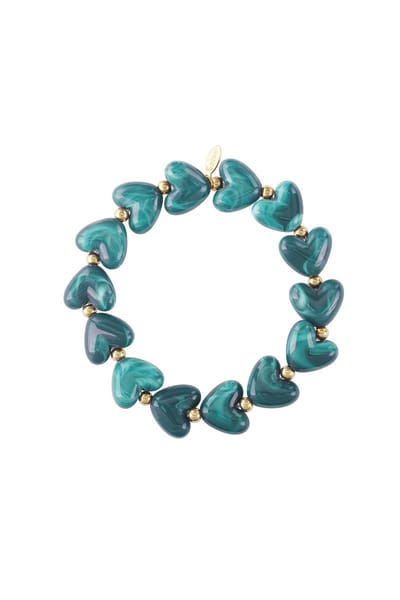 Bijoutheek Armband (Sieraad) Hart Kralen Blue Zircon