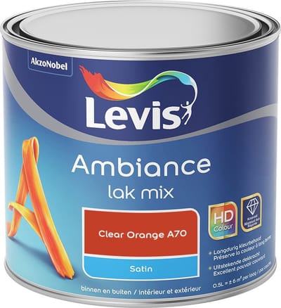 Levis - Ambiance Lak Satin Mix - Clear Orange A70 - Mengverf - 0,5 L