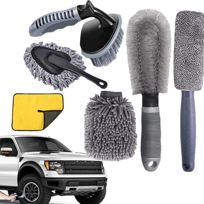 Borstelset Autodetailing - Reinigingsset Auto - Auto Reinigen - 6-delige Set - 20 x 30 x 8 cm - Type A