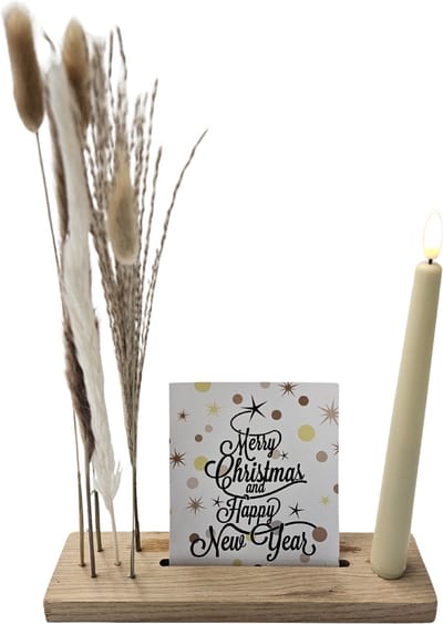 Droogbloemen Pakket | Kaarthouder met droogbloemen, kaars en geurstokjes | Wenskaart 'You are the best'