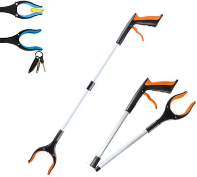 Grabber -Grijpers -Grijparm - Hulpgrijper -Grijpstok - Grijpstok voor ouderen - Grijparm - Voor invaliden -Opvouwbaar -Handleuning voor ouderen - Geavanceerd grijpapparaat - Handleuning van 83 cm - 360° draaibare kop -Afvalgrijper - oranje kleur