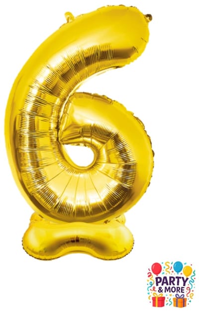 XXL Staande Cijferballon 150 cm – Verkrijgbaar van 0 t/m 9 – Goud – 6