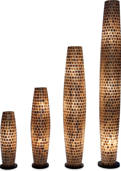 Staande lamp Handgemaakte Design Tafellamp woonkamer slaapkamer Cone Cubes gold capiz parelmoer schelp 100 cm