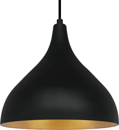 Adash Hanglamp, 1 Vlam Zwart Metalen Hanglamp