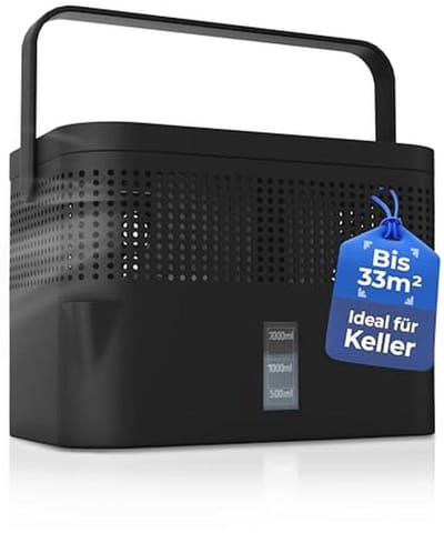 BonAura Luchtontvochtiger zonder stroom, kamerontvochtiger voor kelder, badkamer en nog veel meer, 980 g, inclusief luchtontvochtiger en luchtontvochtiger granulaat in set, bescherming tegen schimmel