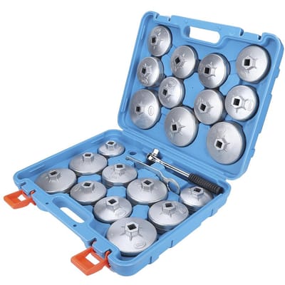 23-delige Bekervormige Olie Filter Sleutel Verwijder Dop Adapter Verwijder Gereedschap Set W Sleutel