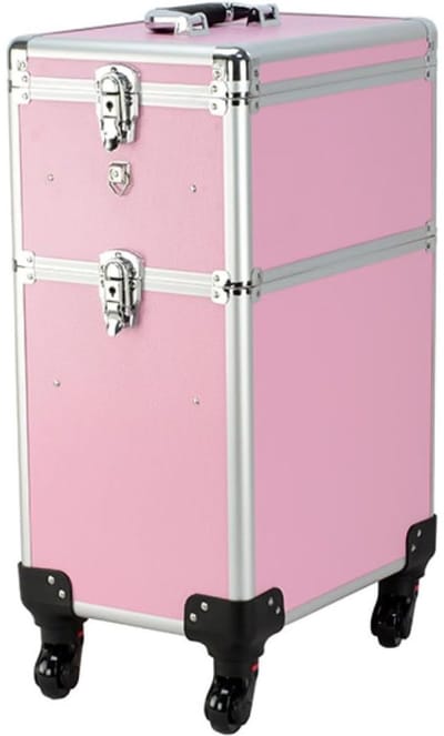 White-Label® Visagie Koffer - Cosmetica Koffer - Kapperskoffer - Make-up Koffer met Verstelbare Vakken – Roze