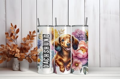 Thermosbeker teckel - 600 ml RVS Tumbler met Rietje - Cadeau - Schoolbeker - Antilek dop - Vaatwasserbestendig - Werkbeker - To go beker - Zomaar