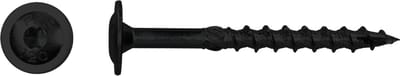PGB PFS Schotelkopschroef Flenskop Zwart Verzinkt TX40 - 8.0 x 60 mm (50 stuks) - Deeldraad met Snijpunt