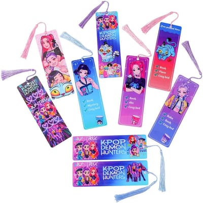 Huntrix Cartoon Acryl Boekenleggers Schattig Anime Schrijfgerei voor K-pop Fans Studenten Pagina Markeringen Cadeaus