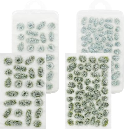 Model Gras Tufts Set van 78 Stuks - Kunstgras voor Miniatuur Modelspoor, Diorama en Tuinlandschap met 2 Maten en Realistische Textuur