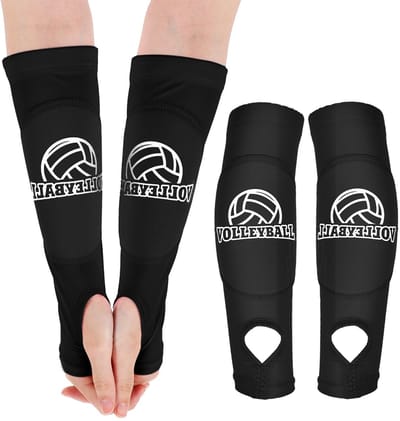 Dailygoods- Armmanchetten met beschermkussen - Volleybal Armbeschermers - Polsbescherming - Antislip - Duimgat - Zwart - Voldoende dikke bekleding