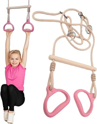 Gymnastiekringen Set - Trapeze Klimrek - Actief Spelen Binnen - Snelle Montage - 120 cm - Willekeurig