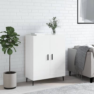 vidaXL - Dressoir - 69,5x34x90 - cm - bewerkt - hout - hoogglans - wit