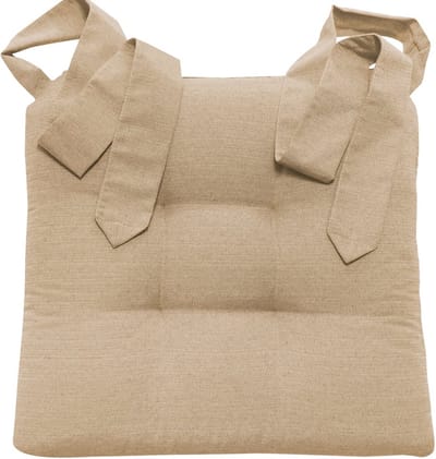 La'Moussawi ® Extra Comfortabele Zitkussen in Linnen-Textuur met Bevestigingsbanden voor Rotan Stoelen, Beige