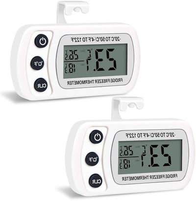 Digitale Koelkastthermometer - Waterdichte Thermometer met Haak, LCD Scherm, Max/Min Functie voor Thuis en Restaurants