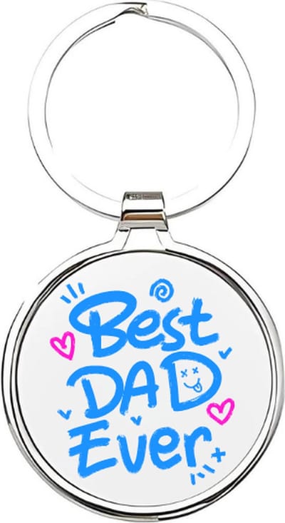 Akyol - Best dad ever Sleutelhanger - papa - Vaders - Vader sleutelhanger - Papa sleutelhanger - Sleutelhanger papa - Familie sleutelhanger - Vaderdag cadeautje - Papa cadeau - Dad - stiefvader - schoonvader - Fathersday - 4 x 7,5 CM