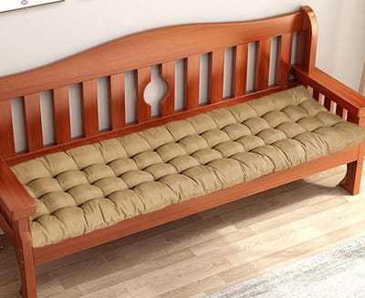 Tuinbankkussen - Bankkussen Vervangend - Buiten Ontspannen - Antislip Bevestiging - 160 x 55 cm - Beige
