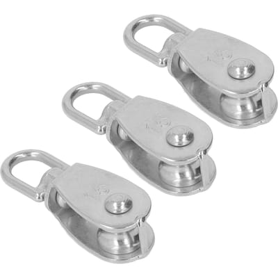 3 STUKS Enkel Katrolblok 35kg Draagvermogen Roestvrij Staal M15 Hangende Draad Sleepwiel voor