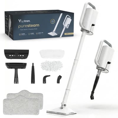 Vaptron Stoomreiniger - Vloerreiniger - Handstomer - Dweilsysteem - Stoomdweil - Vlekkenreiniger - Stoommop 1400W 15Sec opwarmtijd