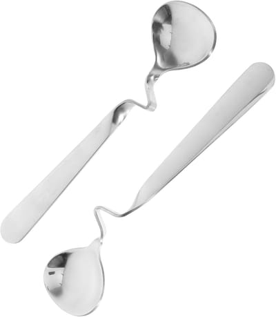 2-Pack roestvrijstalen honinglepels - Gebogen handvat - Druppelvrije honing- en sirooplepels - Multifunctionele koffie- en jamlepels - Keukengerei (15 cm)