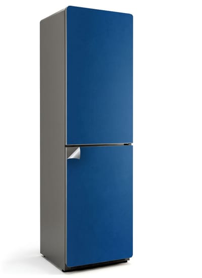 Wallfluent Koelkaststickers - Blauw Koelkast Folie - 60 cm x 205 cm - Blauw Koelkaststickers - Waterdichte Koelkast Sticker - Koelkast Cover - Koelkast Decoratie Stickers - Koelkast Cover
