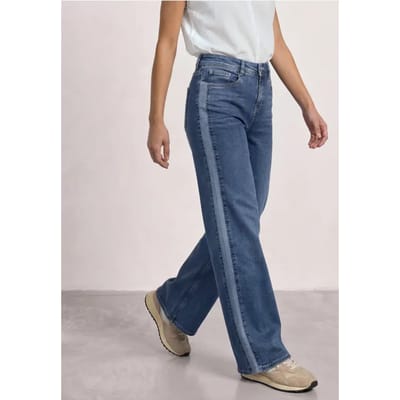 Wide Leg jeans met Loose Fit-pasvorm en galonstrepen