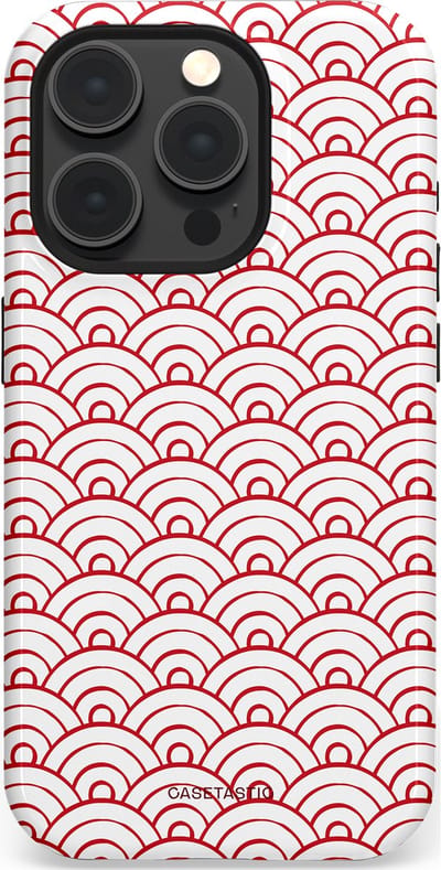 Casetastic Hoesje Geschikt voor Apple iPhone 15 Pro Magsafe - Stijlvolle Beschermende Duo-layer Case - Golfjes
