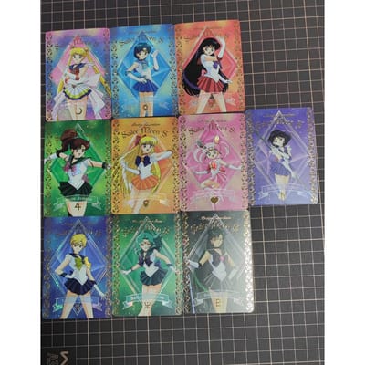 Doe-het-zelf 10 stuks/set Sailor Moon Verguld Zelfbeheersing Verzamelen Handtekening Ruil Flash Card Anime Cartoon Kerstcadeau