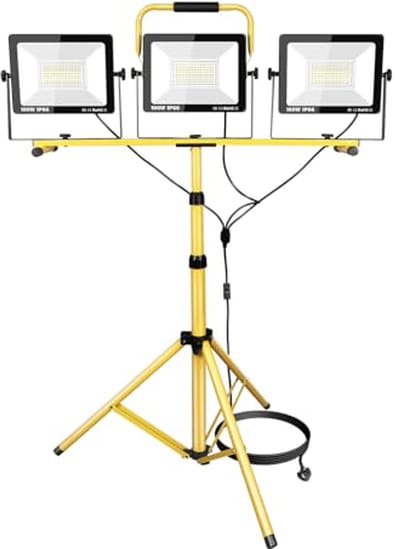 Draagbare LED-buitenspot met statief - 3x100W Bouwplaatsverlichting voor Binnen en Buiten