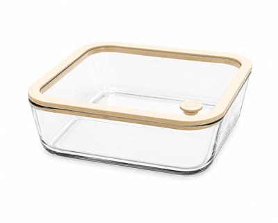 Mevaz Voorraadpot 1170 ml – Borosilicaat Glas – Vierkante Bewaarpot met Deksel – Luchtdicht – Transparant – Keuken Opbergpot voor Koffie, Thee, Pasta & Noten