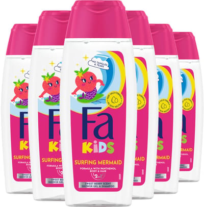 Fa - Douchegel & Shampoo Kids Surfing Mermaid - 6 x 250 ml - Voordeelverpakking