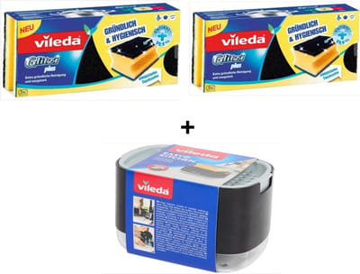 Vileda - Zeepdispenser - Sponsstation + 6 stuks vileda sponzen - Promo verpakking