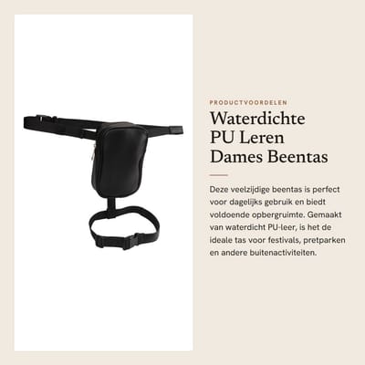 Dailygoods- Beentas Waterdicht - Dames Dijriem - Grote Capaciteit - Geschikt voor Festivals - Buitenshuis Gebruik - Eenvoudige Installatie - Heuptas
