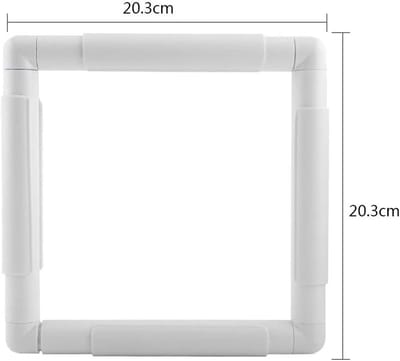 Clip Frame, Vierkante Plastic Borduurwerk Kruissteek Frame voor Borduren Quilten Kruissteek Borduurwerk Zijde Schilderen (20,3*20,3 cm)