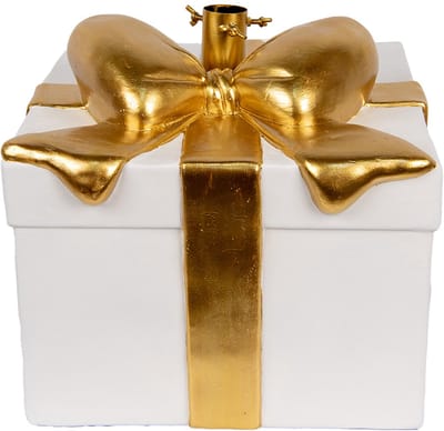 Clayre & Eef Kerstboom Standaard Cadeau 30x28x48 cm Wit Keramisch materiaal