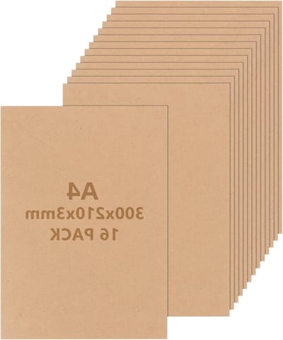 Set van 16 A4 MDF Panelen 30 x 21 cm, 3 mm Dikke Houten Platen voor Creatief Werk, Laserbewerking en Schilderen