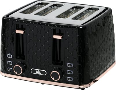 Homcom Broodrooster-Kunststof-29,3L x 27,6B x 18,9H cm-Zwart