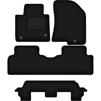 Wielganizator WLG-CARLUX Serie - Autovloermatten Velours - Kia Carens IV - 2013-2018 - Zwart