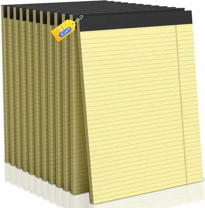 Notitieboek 30 Vellen - Schrijfblokken Geel - Notities Maken - Gele Pagina's - 85 x 1175 Inch - Geel