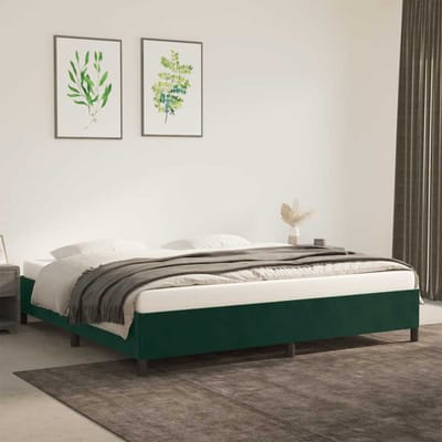 vidaXL - Bedframe - zonder - matras - 200x200 - cm - fluweel - donkergroen