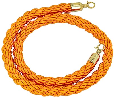 Afscheidingskoorden - Wachtrij Touwen - Publiek Begeleiden - Gevlochten Nylon - 150 cm - Oranje