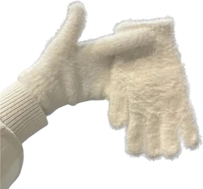 Bovista Winterhandschoen - Handschoenen - Touchscreen Handschoenen - Handschoenen WInter - Winter - Fluweel - Wit