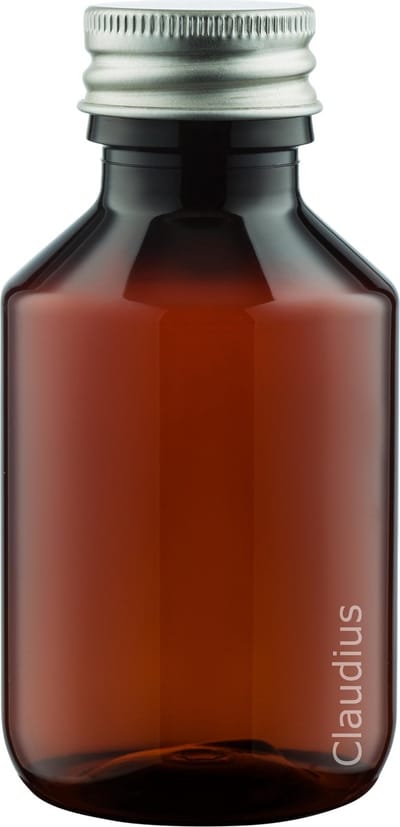 Lege Plastic Fles 100 ml PET Amber bruin - met aluminium dop - set van 10 stuks - Navulbaar - Leeg