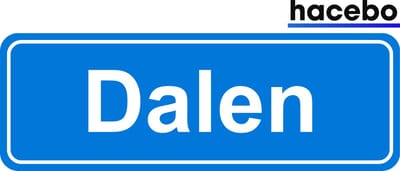 Hacebo - Plaatsnaam Sticker - 29x10 CM - Dalen sticker - Verkeersborden sticker - grappige cadeaus - Dalen