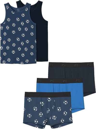 Name it ondergoed set jongens - football - 2 hemden en 6 boxers - maat 146/152